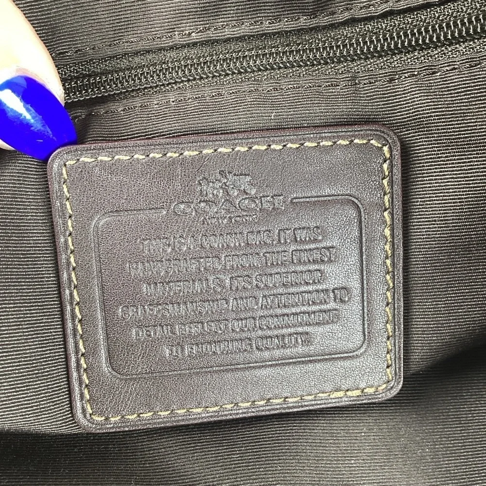 COACH HOBO BAG OUTLINE SIGNATURE CELESTE KHAKI TAN BROWN PURSE GUC - Picture 9 of 12